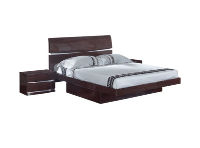 Four Piece Wood Brown Solid Wood Bedroom Set With Mirror